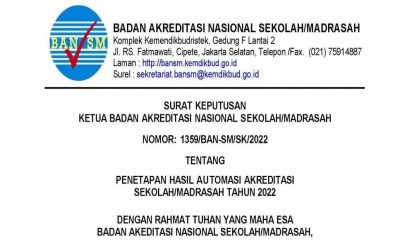 HASIL GEMILANG SMAN 3 SIDOARJO  MEMPERTAHANKAN AKREDITASI SEKOLAH A “UNGGUL”