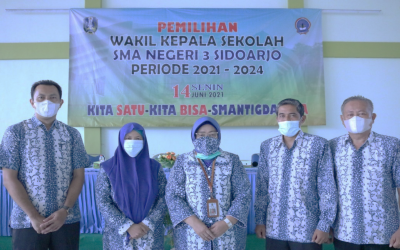Pesta Demokrasi Pemilihan Waka SMAN 3 Sidoarjo Periode Tahun 2021 - 2024 dengan Tetap Menerapkan Protokol Kesehatan Covid-19
